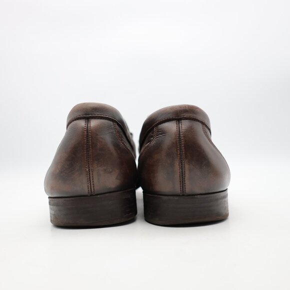 Bally Swiss Corton Men's Size 11 D Dark Brown Leather Silver Horse Bit Loafers - Picture 5 of 12